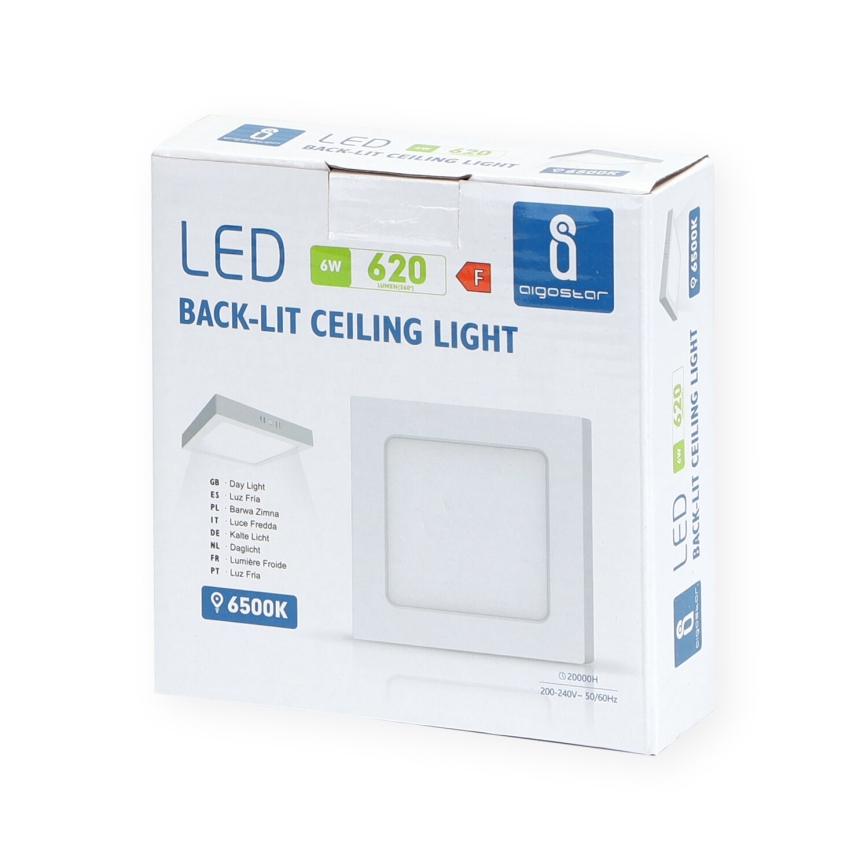Aigostar - LED-Deckenanbauleuchte LED/6W/230V 12,2x12,2 cm 6500K weiß