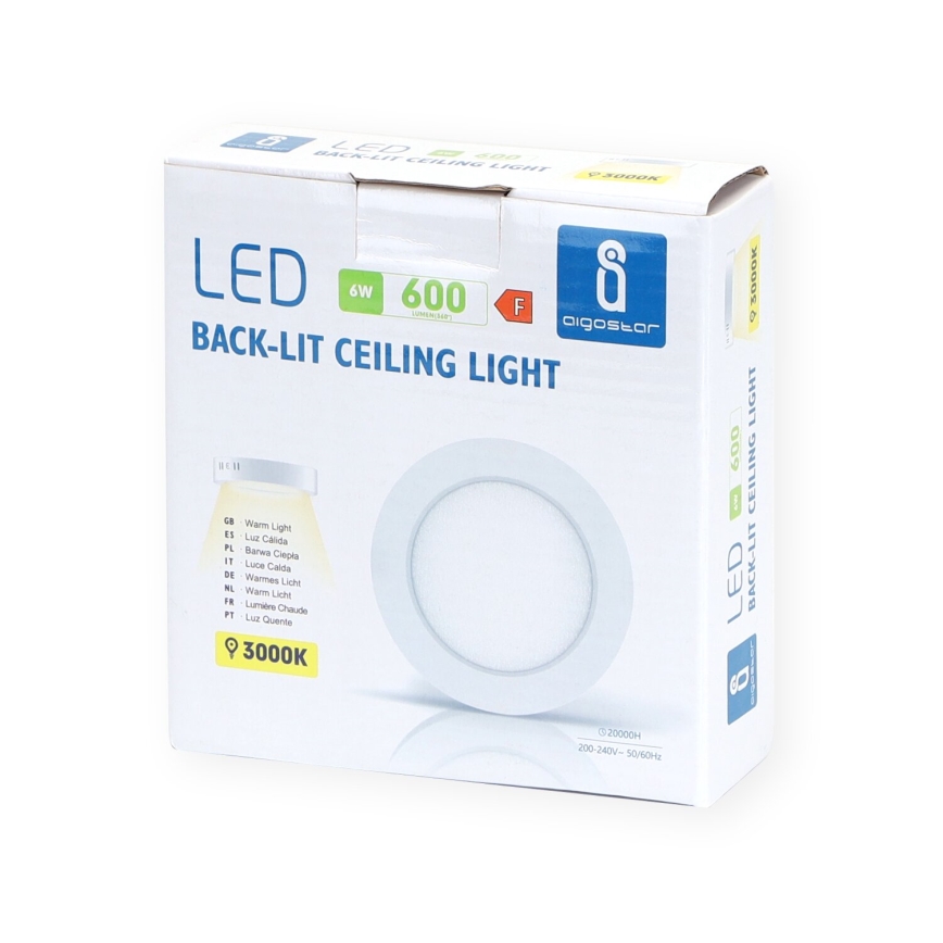 Aigostar - LED-Deckenanbauleuchte LED/6W/230V d 12,3 cm 3000K weiß