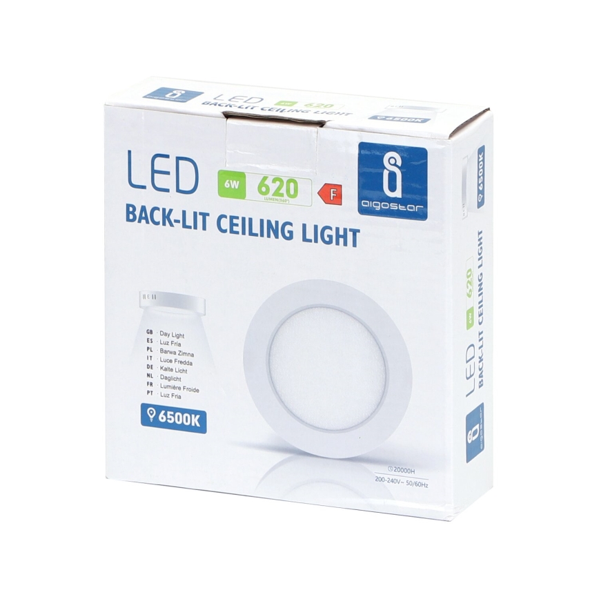Aigostar - LED-Deckenanbauleuchte LED/6W/230V d 12,3 cm 3000K weiß