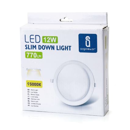 Aigostar - LED-Deckeneinbauleuchte LED/12W/230V 3000K Ø 17 cm weiß