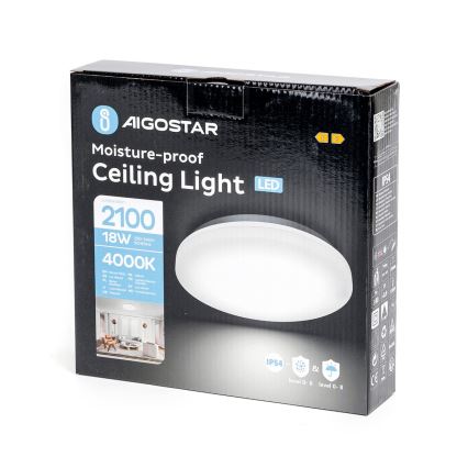 Aigostar - LED-Deckenleuchte für Badezimmer LED/18W/230V 4000K IP54