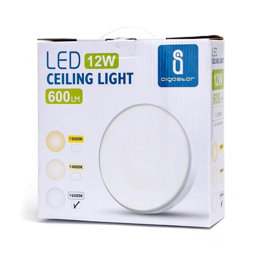 Aigostar - LED-Deckenleuchte LED/12W/230V 6500K d. 23 cm weiß