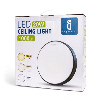 Aigostar - LED-Deckenleuchte LED/20W/230V 3000K d. 30 cm grau