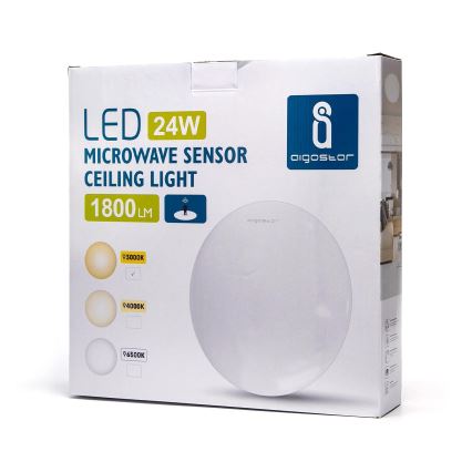 Aigostar - LED-Deckenleuchte mit einem Sensor LED/24W/230V 3000K