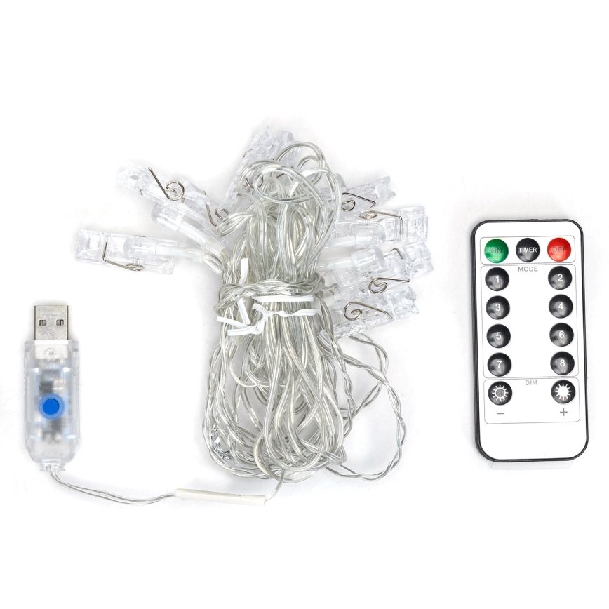 Aigostar - LED-Dekorations-Lichterkette 80xLED/5W/USB 13 m warmweiß