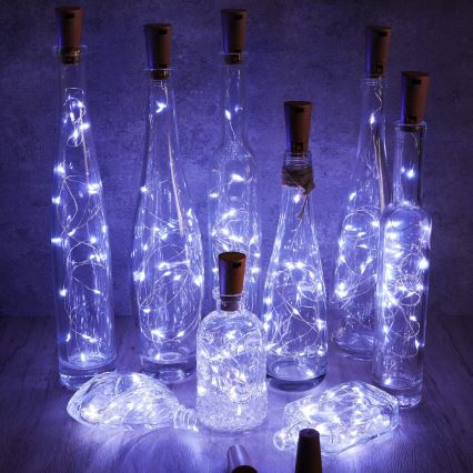 Aigostar - LED Dekorationskette mit Flaschenverschluss 20xLED/3xLR44 2m kaltweiß