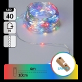 Aigostar - LED-Dekorationslichterkette mit Flaschenverschluss 40xLED/3xLR44 4m mehrfarbig