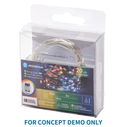 Aigostar - LED-Dekorationslichterkette mit Flaschenverschluss 40xLED/3xLR44 4m mehrfarbig