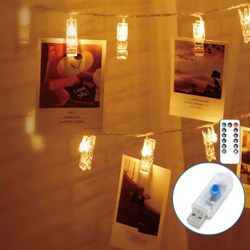 Aigostar - LED Dekorative Lichterkette 80xLED/5W/USB 13 m warmweiß