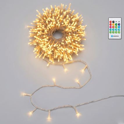 Aigostar - Dimmbare LED-Weihnachtslichterkette für den Außenbereich mit Bewegungsmelder 100xLED/3xAA 12m warmweiß + Fernbedienung