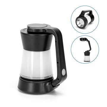 Aigostar - LED dimmbare Campinglampe 3in1 LED/3xAA schwarz