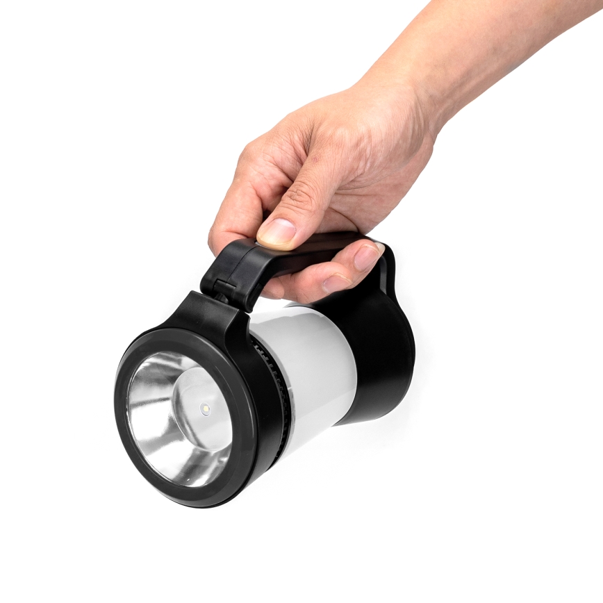 Aigostar - LED dimmbare Campinglampe 3in1 LED/3xAA schwarz