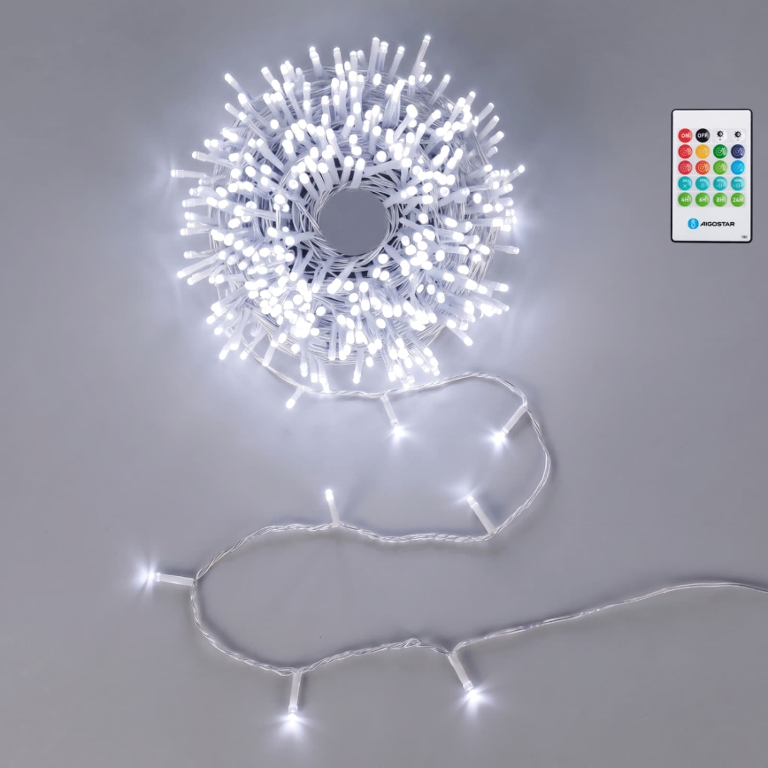 Aigostar - LED dimmbare Lichterkette für den Außenbereich mit Bewegungsmelder 100xLED/3xAA 12m kaltweiß + Fernbedienung