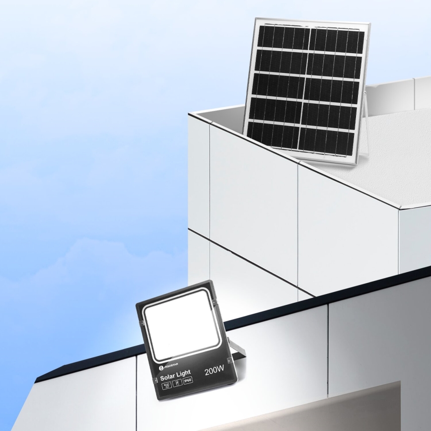 Aigostar - LED Dimmbarer Solarstrahler LED/200W/3,2V IP66 15000 mAh + Fernbedienung