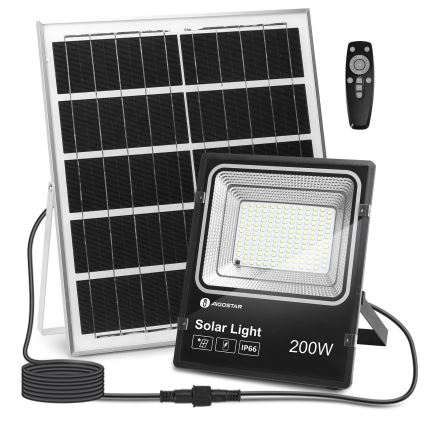 Aigostar - LED Dimmbarer Solarstrahler LED/200W/3,2V IP66 15000 mAh + Fernbedienung