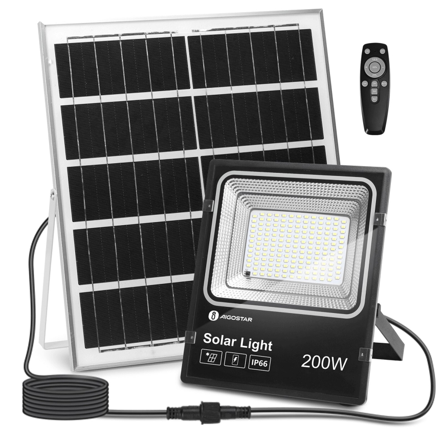 Aigostar - LED Dimmbarer Solarstrahler LED/200W/3,2V IP66 15000 mAh + Fernbedienung