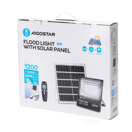 Aigostar - LED Dimmbarer Solarstrahler LED/200W/3,2V IP66 15000 mAh + Fernbedienung