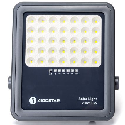 Aigostar - LED Dimmbarer Solarstrahler LED/200W/3,4V IP65 15000 mAh + Fernbedienung