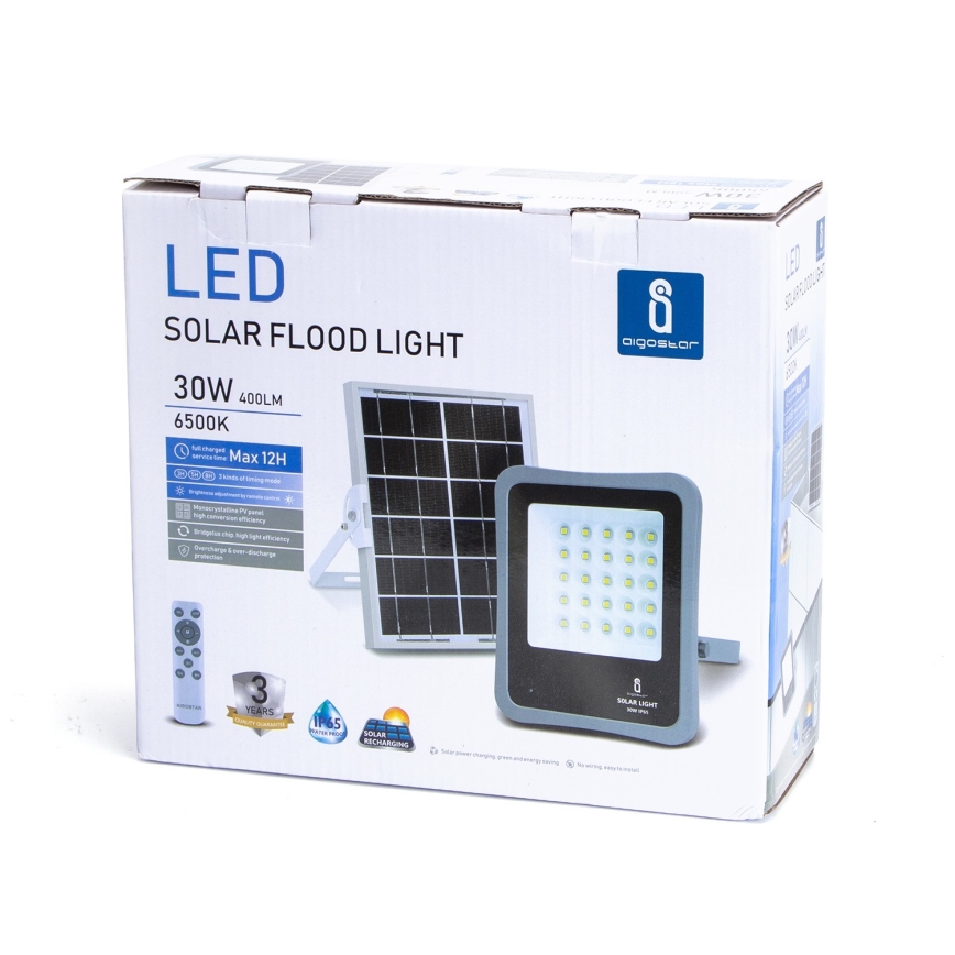 Aigostar - LED Dimmbarer Solarstrahler LED/30W/3,2V 20000 mAh IP67 + FB