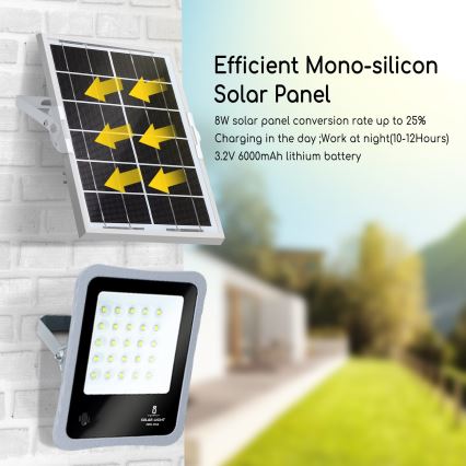 Aigostar - LED dimmbarer Solarstrahler LED/50W/3,2V IP65 6000 mAh + Fernbedienung