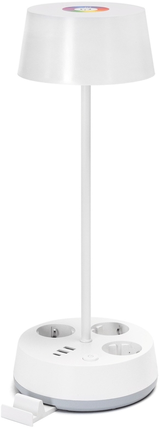 Aigostar - LED Dimmertischlampe mit Steckdosen und USB LED/4,6W/230V 3000/4000/6500K weiß
