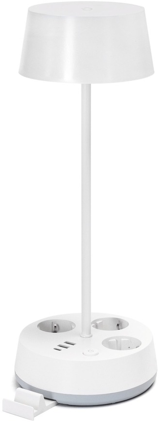 Aigostar - LED Dimmertischlampe mit Steckdosen und USB LED/4,6W/230V 3000/4000/6500K weiß