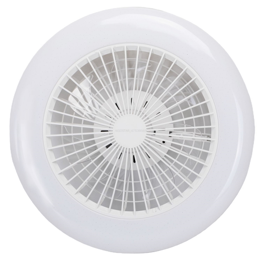 Aigostar - LED dimmbare Deckenleuchte mit Ventilator LED/40W/230V 2700-6500K Ø 48,5 cm Weiß + Fernbedienung