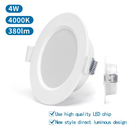 Aigostar - LED-Einbauleuchte LED/4W/230V 4000K d 9,8 cm weiß