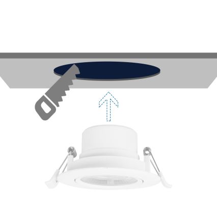 Aigostar - LED Einbauleuchte LED/5W/230V 3000K Durchmesser 8,5 cm Weiß