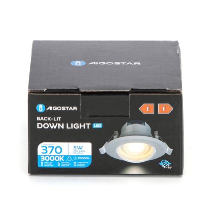 Aigostar - LED Einbauleuchte LED/5W/230V 3000K Durchmesser 8,5 cm Weiß