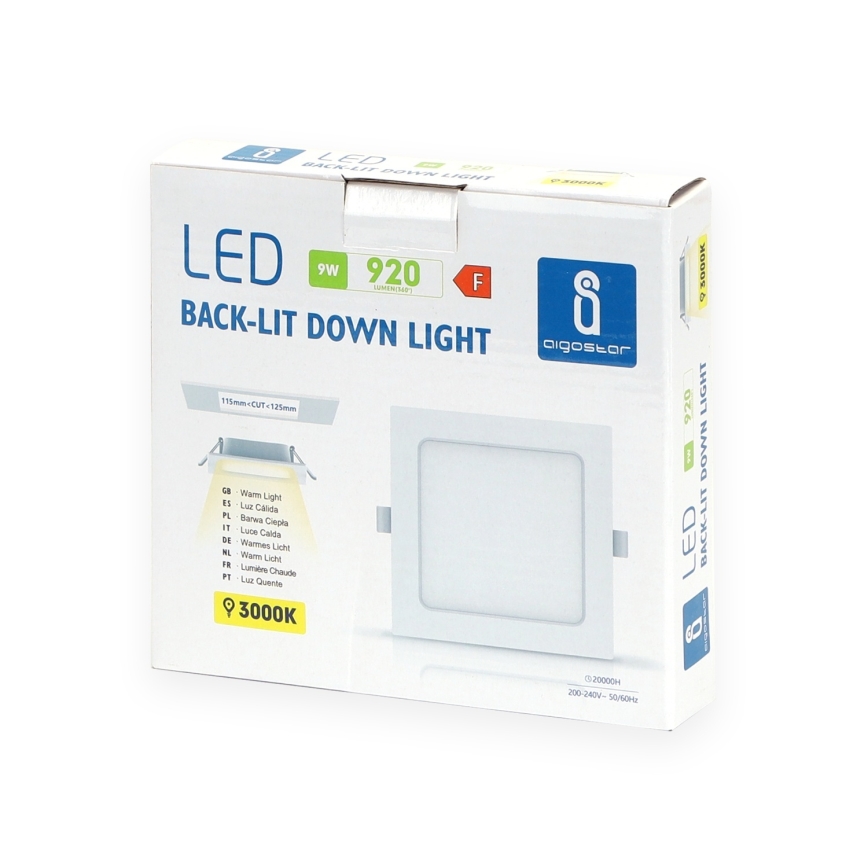 Aigostar - LED-Einbauleuchte LED/9W/230V 3000K 14,5x14,5 cm weiß
