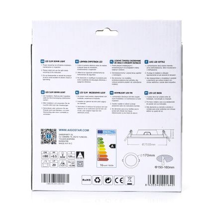 Aigostar - LED-Einbauleuchte ULTRATHIN LED/16W/230V 4000K weiß