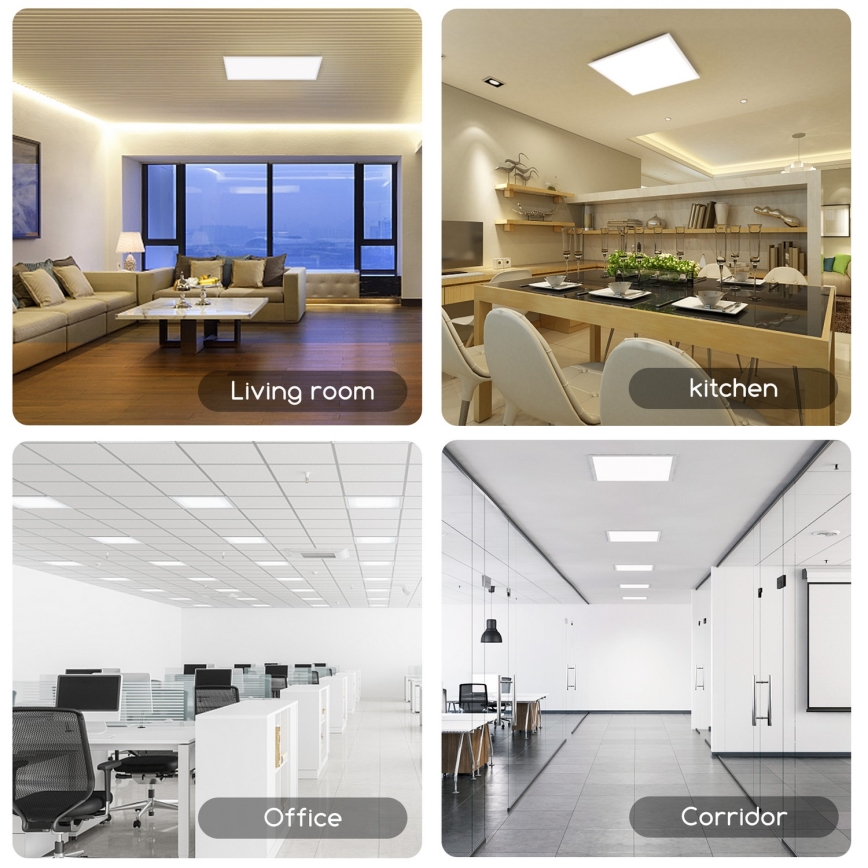 Aigostar - LED-Einbaupanel LED/40W/230V 3000K/4000K/6500K 60x60cm weiß