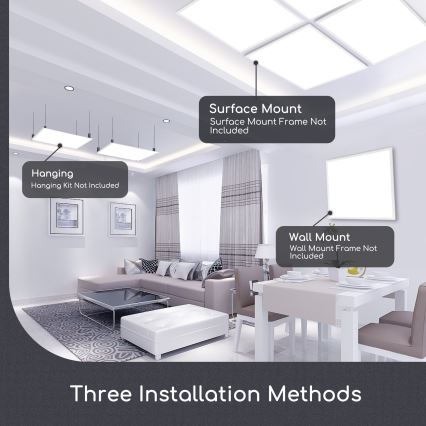 Aigostar - LED-Einbaupanel LED/40W/230V 3000K/4000K/6500K 60x60cm weiß