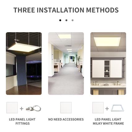 Aigostar - LED-Einbaupanel LED/40W/230V 3000K/4000K/6500K 60x60cm weiß