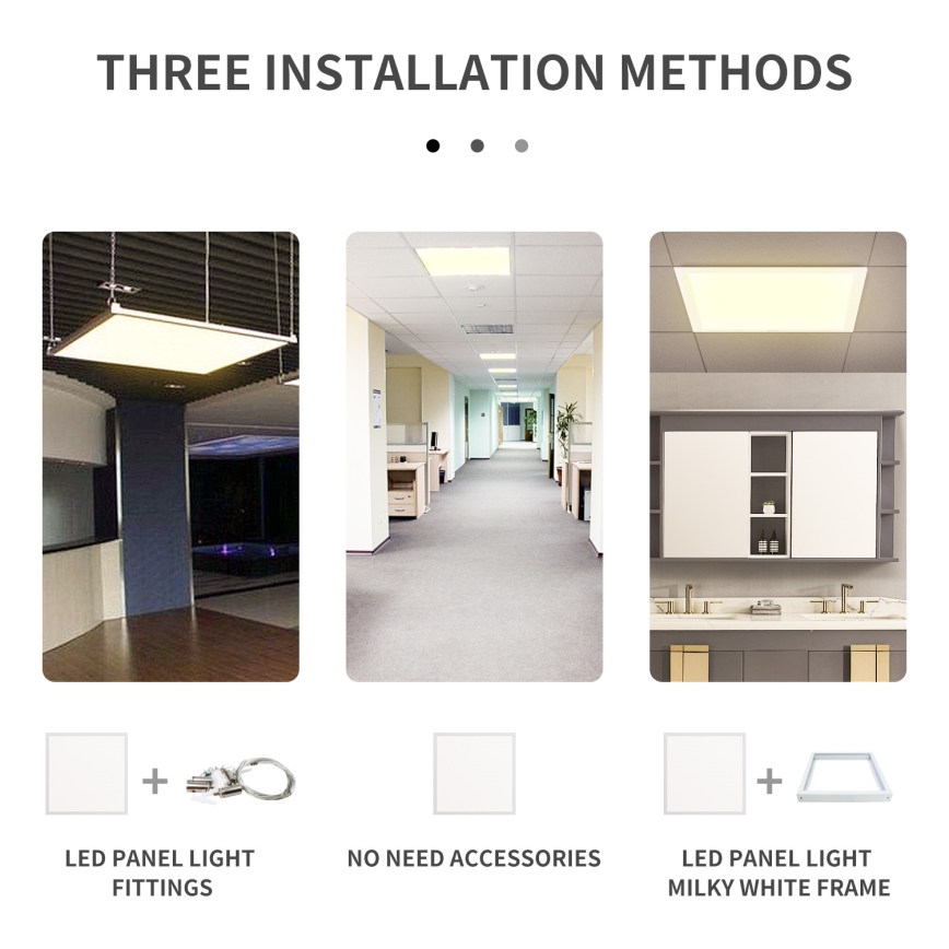 Aigostar - LED-Einbaupanel LED/40W/230V 3000K/4000K/6500K 60x60cm weiß