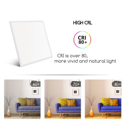 Aigostar - LED-Einbaupanel LED/40W/230V 3000K/4000K/6500K 60x60cm weiß