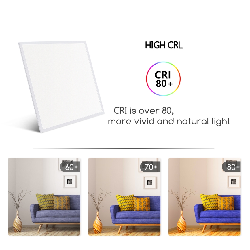Aigostar - LED-Einbaupanel LED/40W/230V 3000K/4000K/6500K 60x60cm weiß