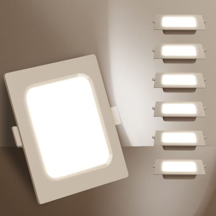 Aigostar - LED Einbaustrahler LED/6W/230V 4000K 12x12 cm Weiß