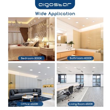 Aigostar - LED Einbaustrahler LED/6W/230V 4000K 12x12 cm Weiß