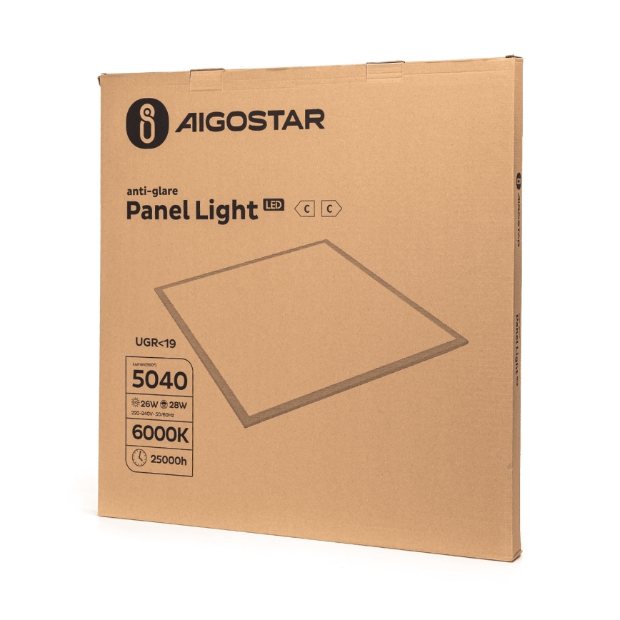 Aigostar - LED-Einbaupanel für abgehängte Decken LED/28W/230V mit hoher Effizienz UGR19 6000K 59,5x59,5 cm
