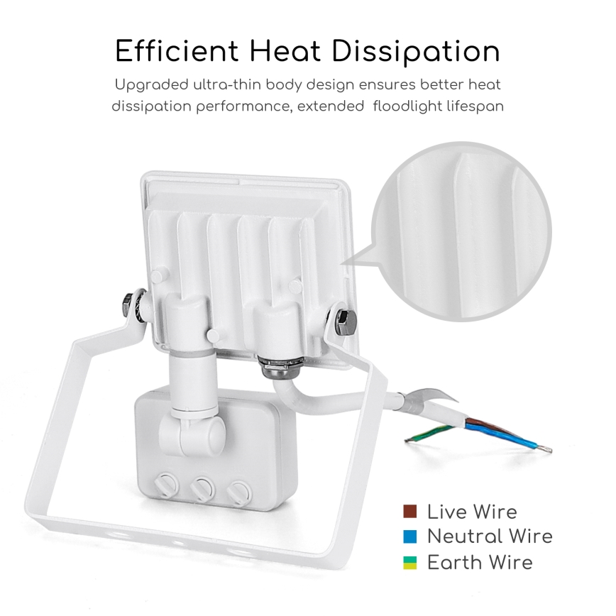 Aigostar - LED-Flutlicht mit Sensor LED/10W/230V 4000K IP65 weiß