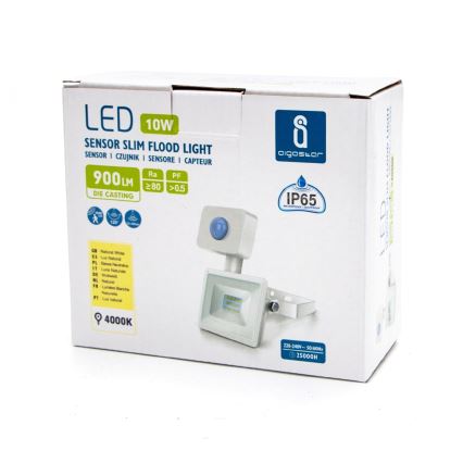 Aigostar - LED-Flutlicht mit Sensor LED/10W/230V 4000K IP65 weiß