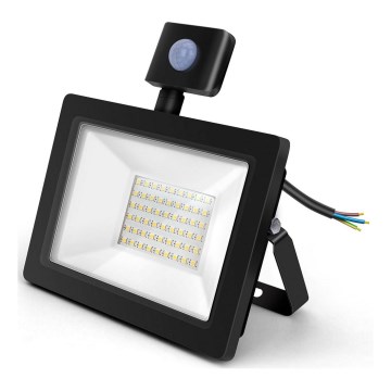 Aigostar - LED-Flutlicht mit Sensor LED/30W/230V 4000K IP65 schwarz