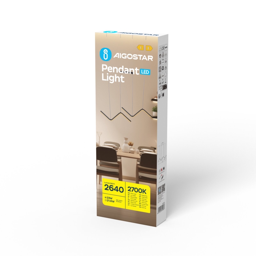 Aigostar - LED-Hängeleuchte LED/23W/230V 2700K
