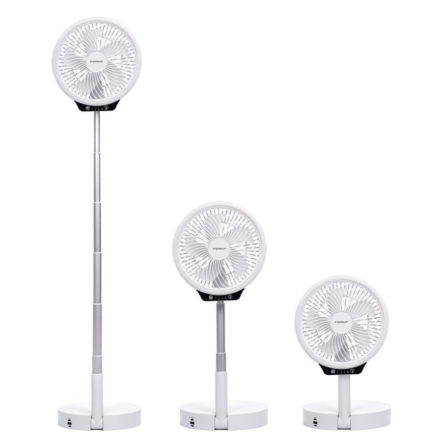 Aigostar - LED kabelloser faltbarer Ventilator mit USB-Anschluss 6,5W/5V 8000 mAh