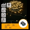 Aigostar-LED LED-Außen-Weihnachtslichterkette 300xLED/8 Funktionen 3xAA 15,3 m IP44 warmweiß
