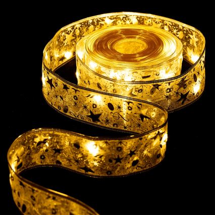 Aigostar - LED-Weihnachts-Lichterkette 100 LEDs/3×AA 10 m warmweiß goldfarben