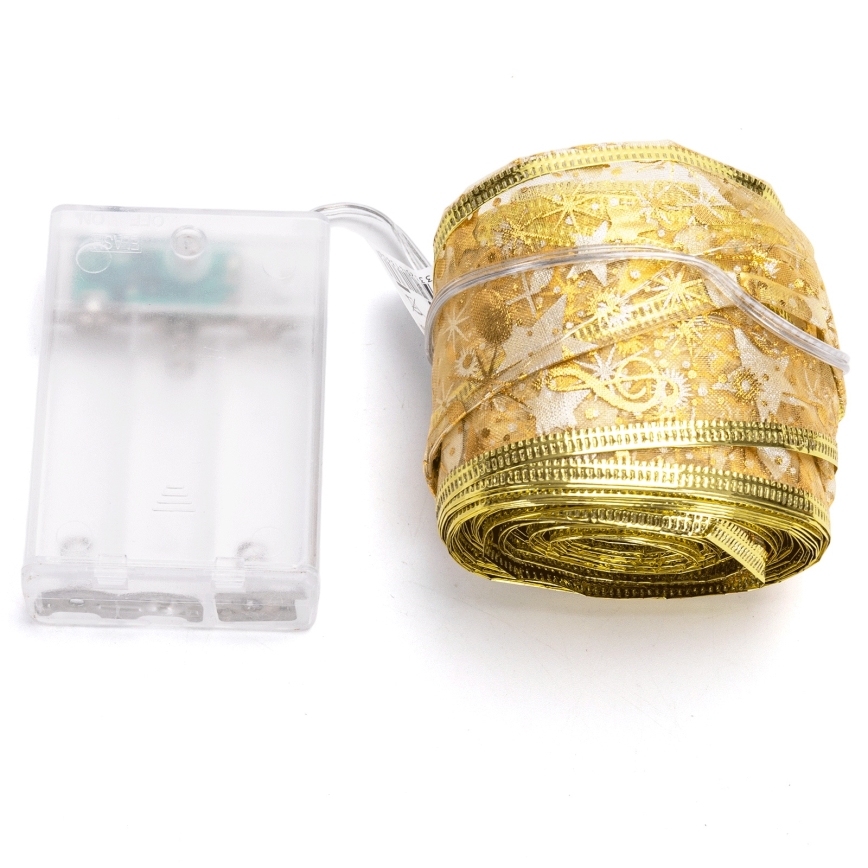 Aigostar - LED-Weihnachts-Lichterkette 100 LEDs/3×AA 10 m warmweiß goldfarben