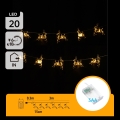 Aigostar - LED-Lichterkette, 20 LEDs, 3×AA, 3,3 m, Rentiere